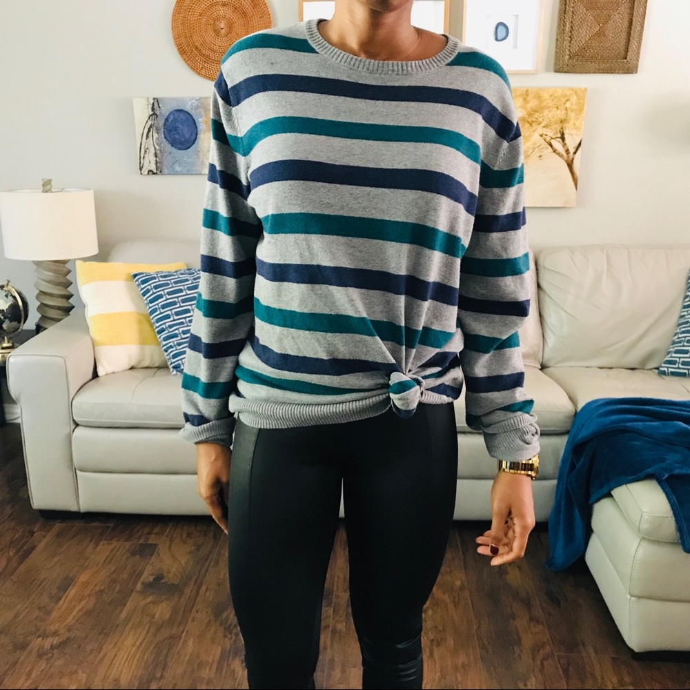 Preppy Essential Stripe Long Sleeve Cozy Sweater